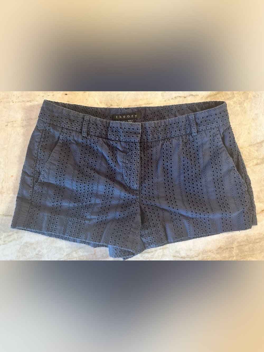 Theory Eyelet Blur Cotton Shorts Size 4